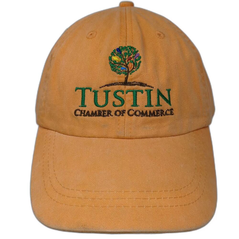 Adams Baseball Cap Hat Orange OS Tustin Chamber of Commerce Embroidered
